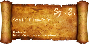 Szeif Elemér névjegykártya