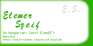 elemer szeif business card